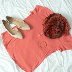 CAbi coral knit button T shirt M